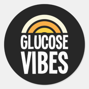 Glucose Vibes Diabetes Awareness Support Fighting Classic Round Sticker