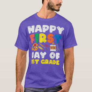 Glue Happy First Day Of 1st Grade School Boys Girl T-Shirt