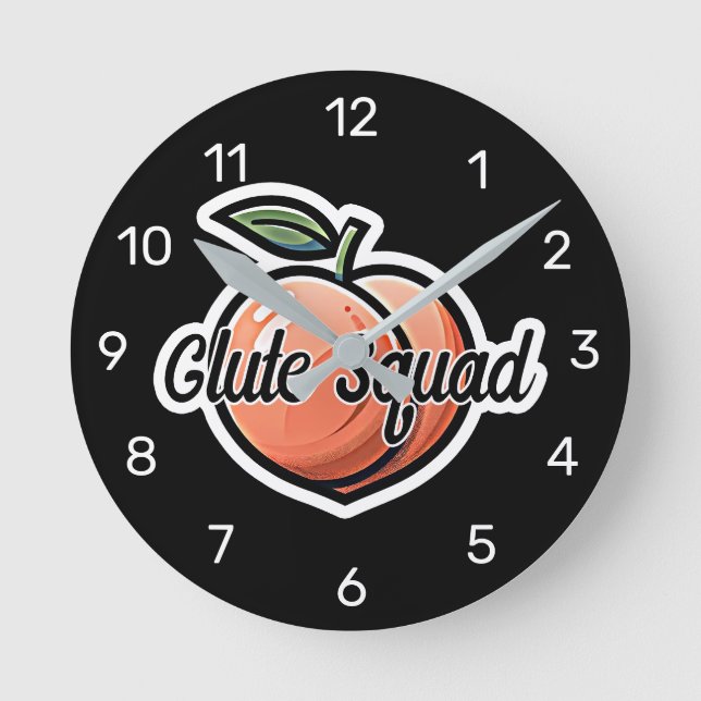 Glute Squad Peach Fitness Workout Round Clock (Front)