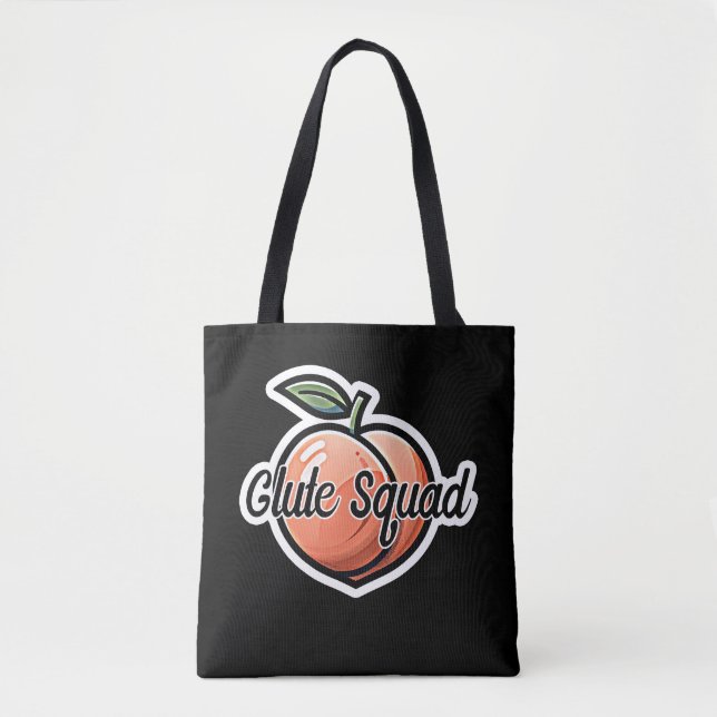 Glute Squad Peach Fitness Workout Tote Bag (Front)