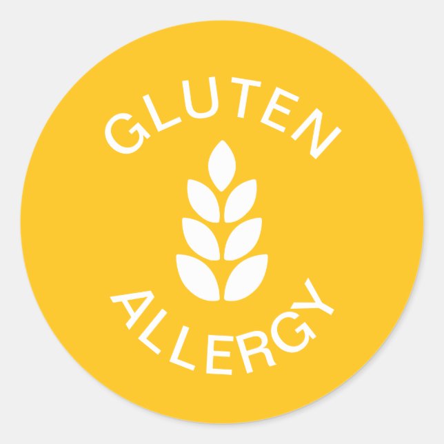 Gluten Allergy Alert Classic Round Sticker (Front)
