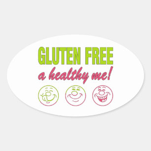 Gluten Free A Healthy Me! Gluten Allergy Celiac Oval Sticker