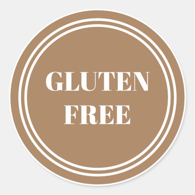 Gluten Free Allergy Safe Gold Simple  Classic Round Sticker (Front)