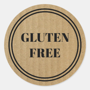 Gluten Free Allergy Safe Kraft Paper Simple Classi Classic Round Sticker