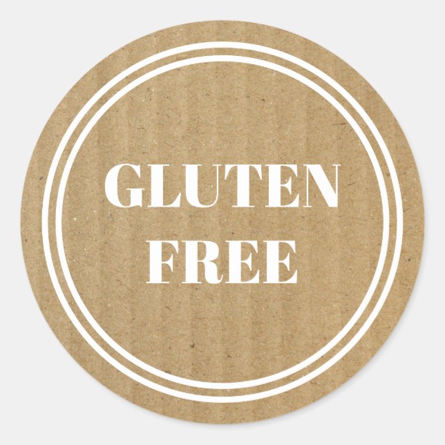 Gluten Free Allergy Safe Kraft Paper Simple Classic Round Sticker (Front)
