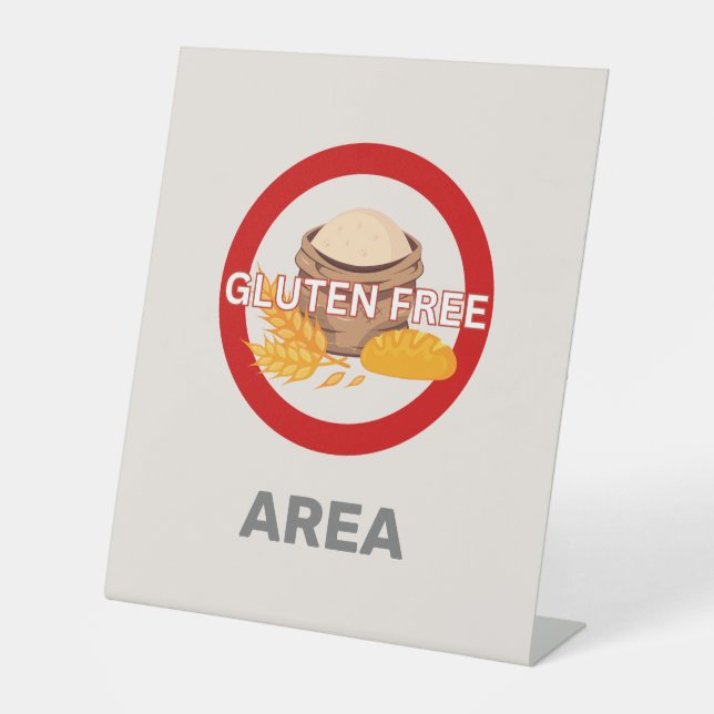 Gluten Free Area Customised Food Allergy Alert Pedestal Sign (Front)