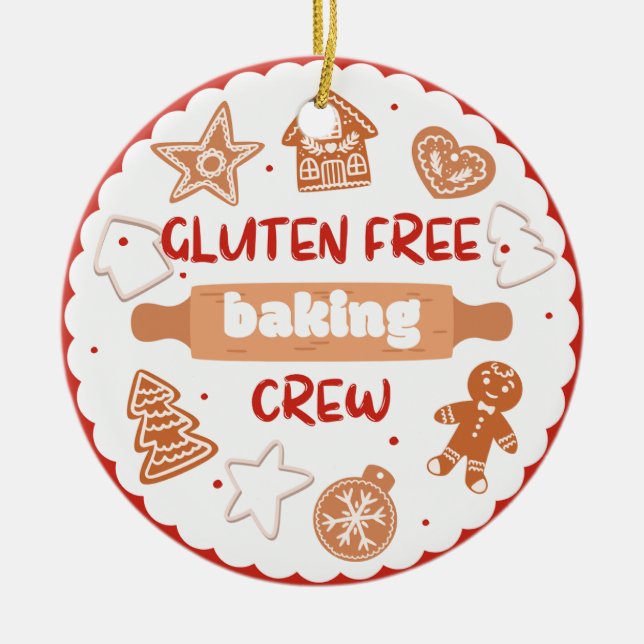 Gluten Free Baking Crew Ceramic Ornament (Front)