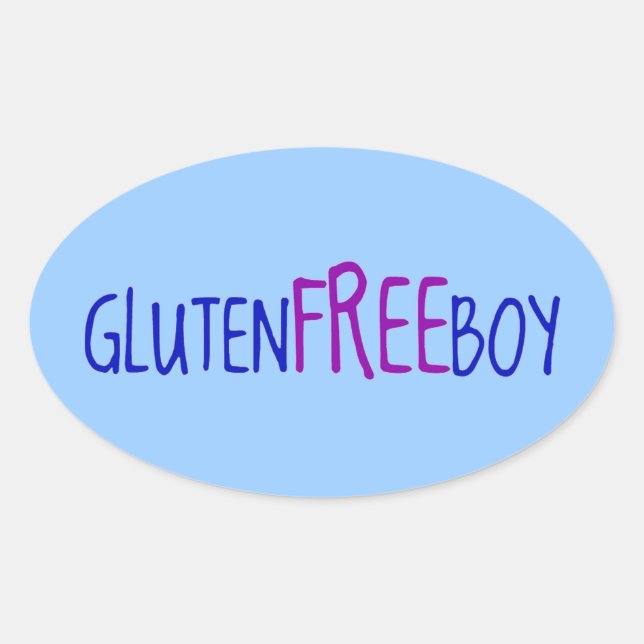 Gluten Free Boy Oval Sticker (Front)