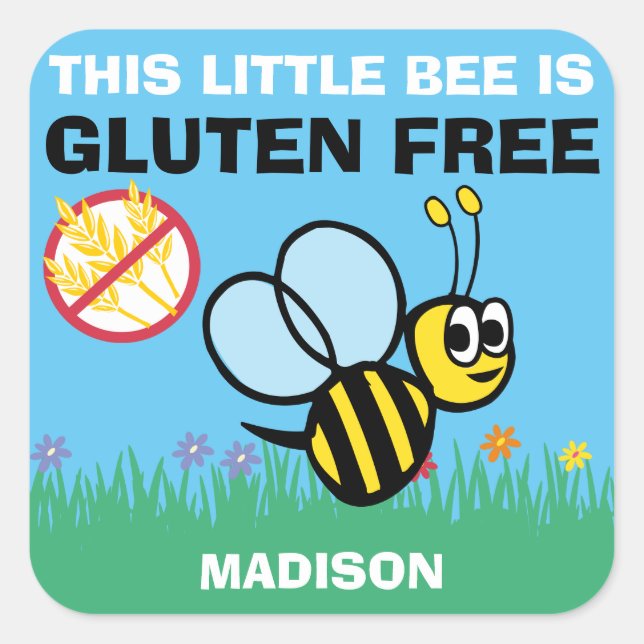Gluten Free Bumblebee Celiac Stickers (Front)
