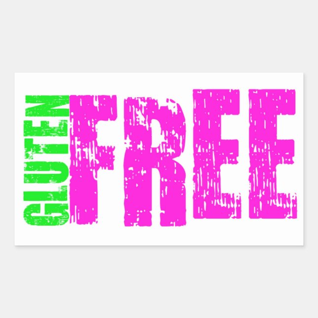 Gluten Free Cheerful Art Rectangular Sticker (Front)