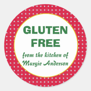 Gluten Free Christmas Polka Dot Classic Round Sticker