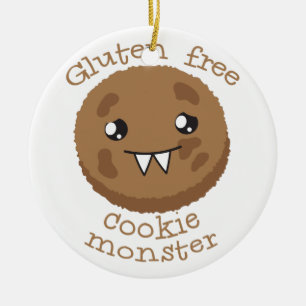 Gluten free cookie monster ceramic tree decoration