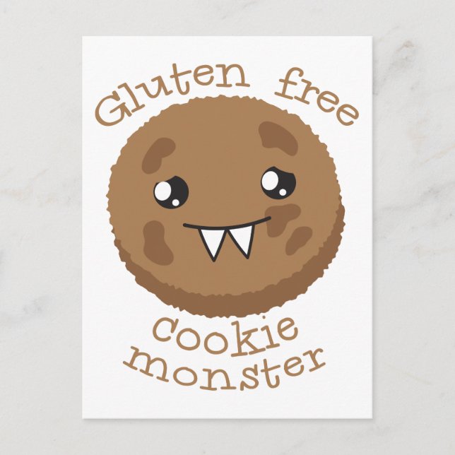 Gluten free cookie monster postcard (Front)