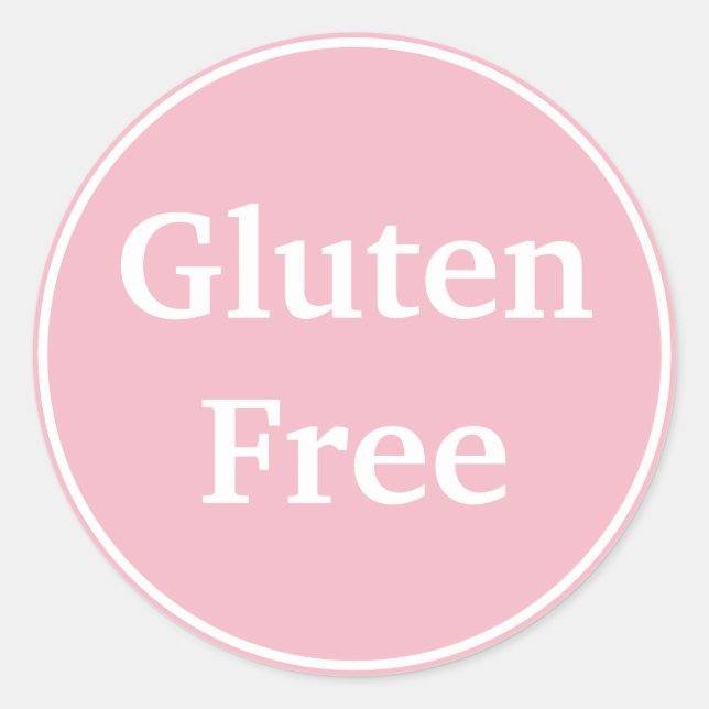 Gluten-Free. Custom Text. Food. Diet. Label. Classic Round Sticker (Front)