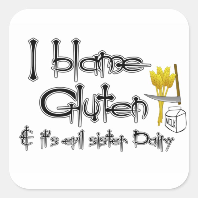 Gluten Free & Dairy Free Square Sticker (Front)