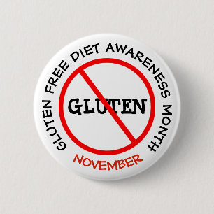 Gluten Free Diet Awareness Month 6 Cm Round Badge