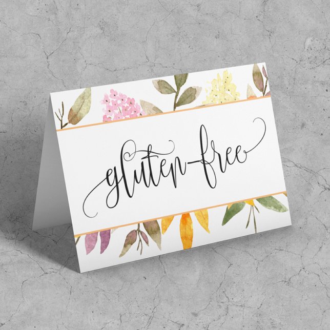 Gluten Free Floral Table Tent card (Creator Uploaded)