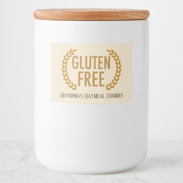 Gluten Free Food Allergy Warning Custom Wheat Free Food Label (Front)
