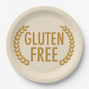 Gluten Free Food Allergy Warning Paper Plate