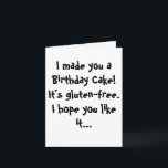 Gluten-Free Funny Birthday Card<br><div class="desc">This unique humourous birthday card is just the thing for those on a gluten-free diet</div>