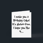Gluten-Free Funny Birthday Card<br><div class="desc">This unique humourous birthday card is just the thing for those on a gluten-free diet</div>
