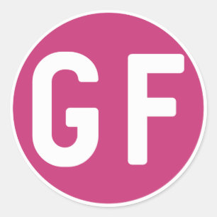 Gluten Free GF Magenta Circle Shaped Stickers