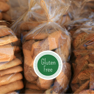 Gluten Free Green Classic Round Sticker
