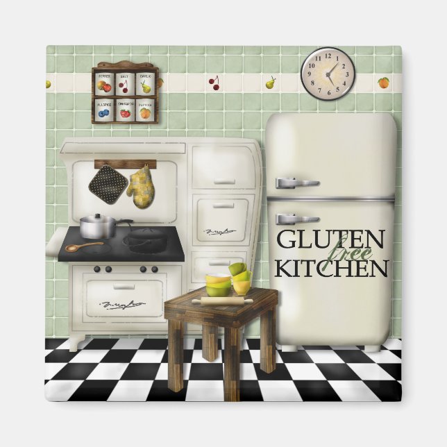 Gluten Free Kitchen Green Magnet (Front)