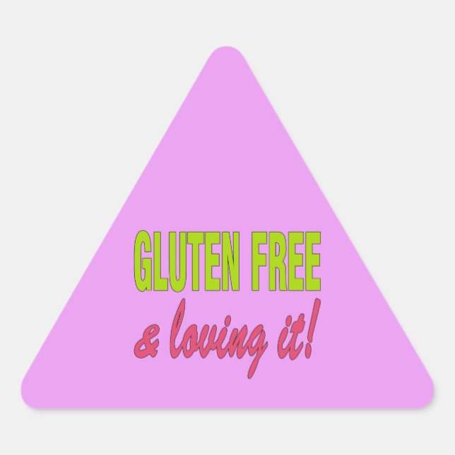 Gluten Free & Loving it! Celiac Disease Triangle Sticker (Front)