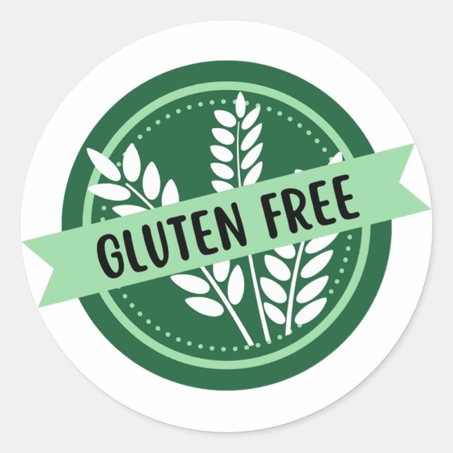 Gluten Free, No Gluten, Celiac  Classic Round Sticker (Front)