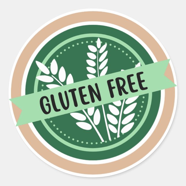 Gluten Free, No Gluten, Celiac  Classic Round Sticker (Front)
