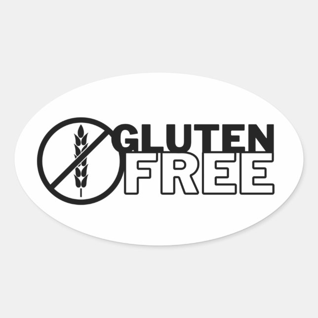 Gluten Free Oval Sticker Decals & Labels (Front)