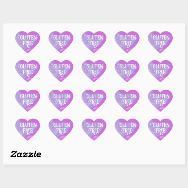 Gluten Free Pink Blue  Heart Sticker (Sheet)