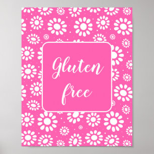 Gluten Free Pink Floral  Poster