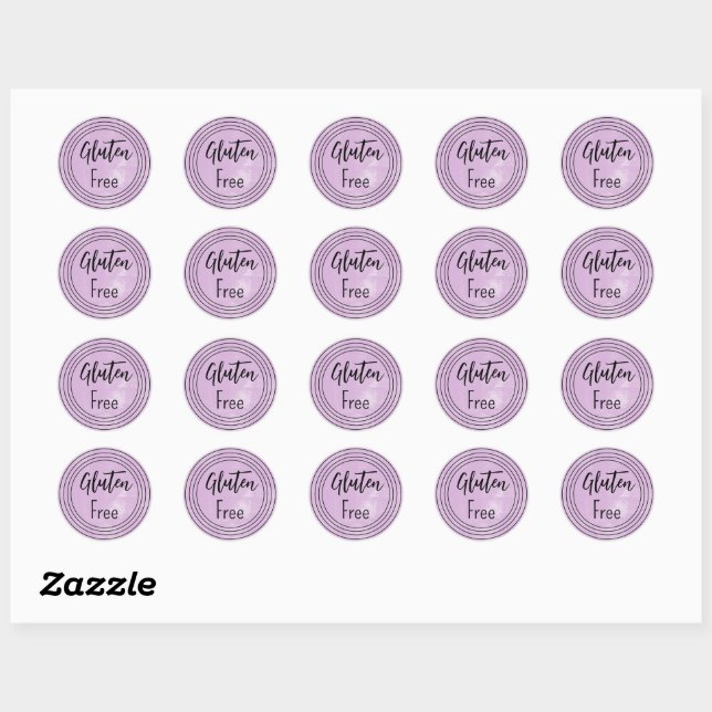 Gluten Free Purple Classic Round Sticker (Sheet)