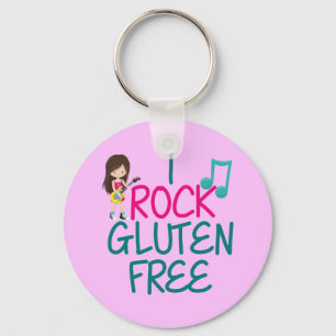 Gluten Free Rock Star Girl Key Ring