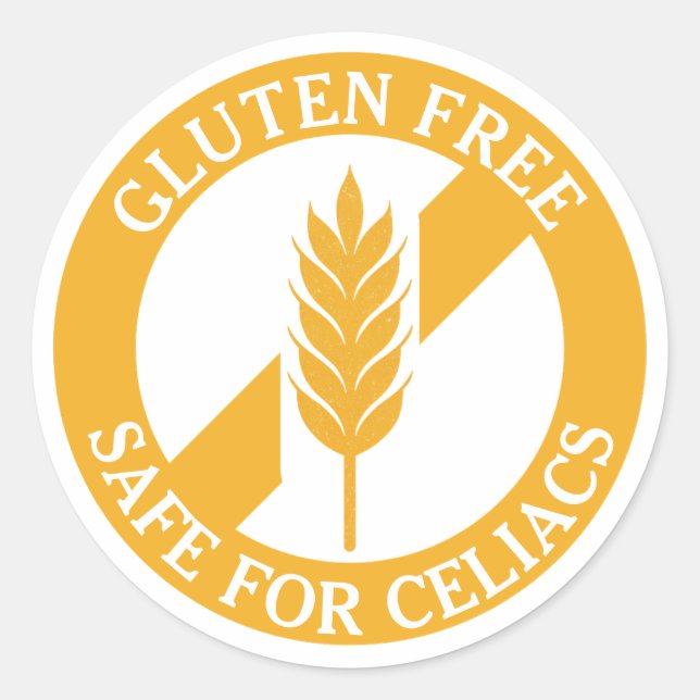 Gluten Free Safe for Celiacs Awareness Sticker (Front)