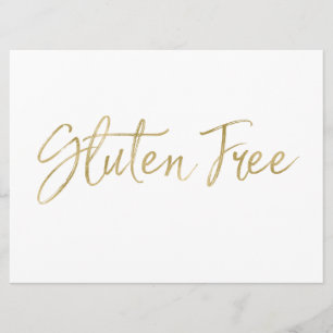 "Gluten Free" Sign   Stylish Gold Hand Lettered Invitation