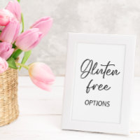 Gluten Free Sign Tabletop Plaque with Easel