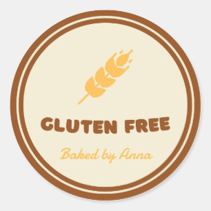 Gluten Free Simple Personalised  Classic Round Sticker