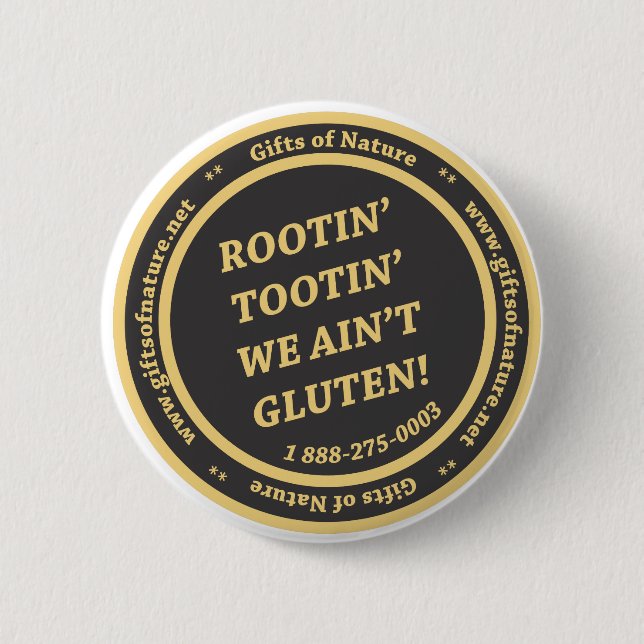 Gluten Free Slogan 6 Cm Round Badge (Front)