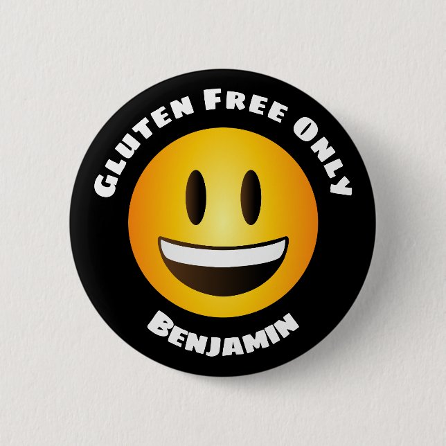 Gluten Free Smiling Emoji Face 6 Cm Round Badge (Front)