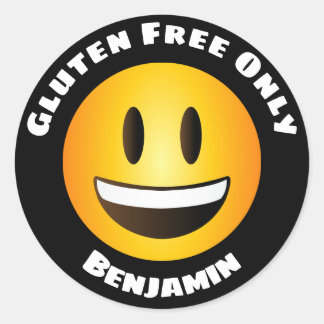 Gluten Free Smiling Emoji Face Classic Round Sticker