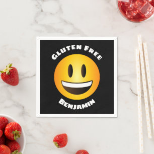 Gluten Free Smiling Emoji Napkin