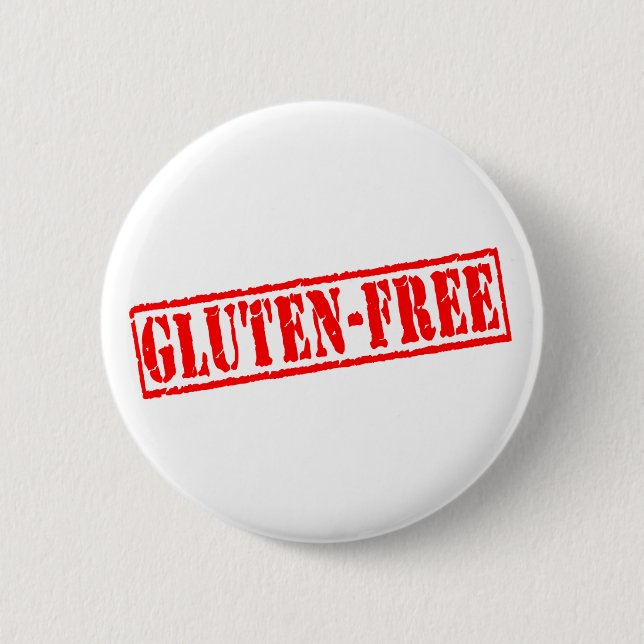 Gluten free stamp 6 cm round badge (Front)