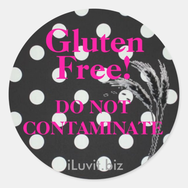 GLUTEN FREE Sticker for Celiac Disease -customised (Front)