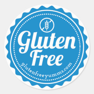 Gluten-Free Stickers / Gluten Free with Icon -Blue
