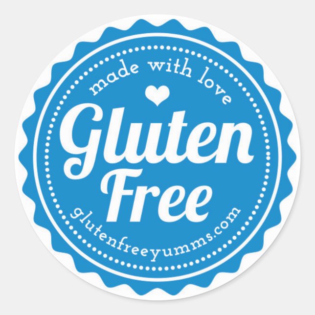 Gluten-Free Stickers — Made with Love (Front)