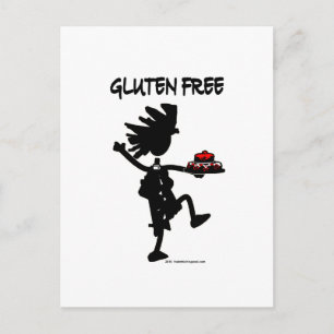 Gluten-Free Whimsy Silhouette Design Postcard
