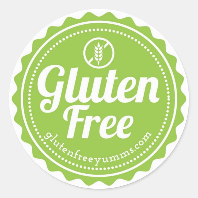 Gluten Free with Icon Stickers - Green (Front)